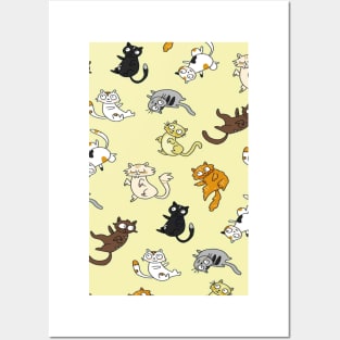 Cute cat pattern mask Posters and Art